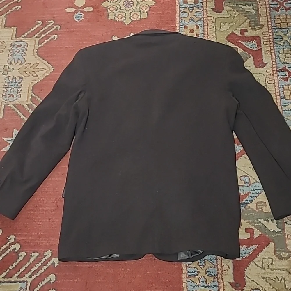 VTG CHOCOLATE BROWN CASHMERE WOVEN IN ITALY SPORT COAT BLAZER - Picture 10 of 11